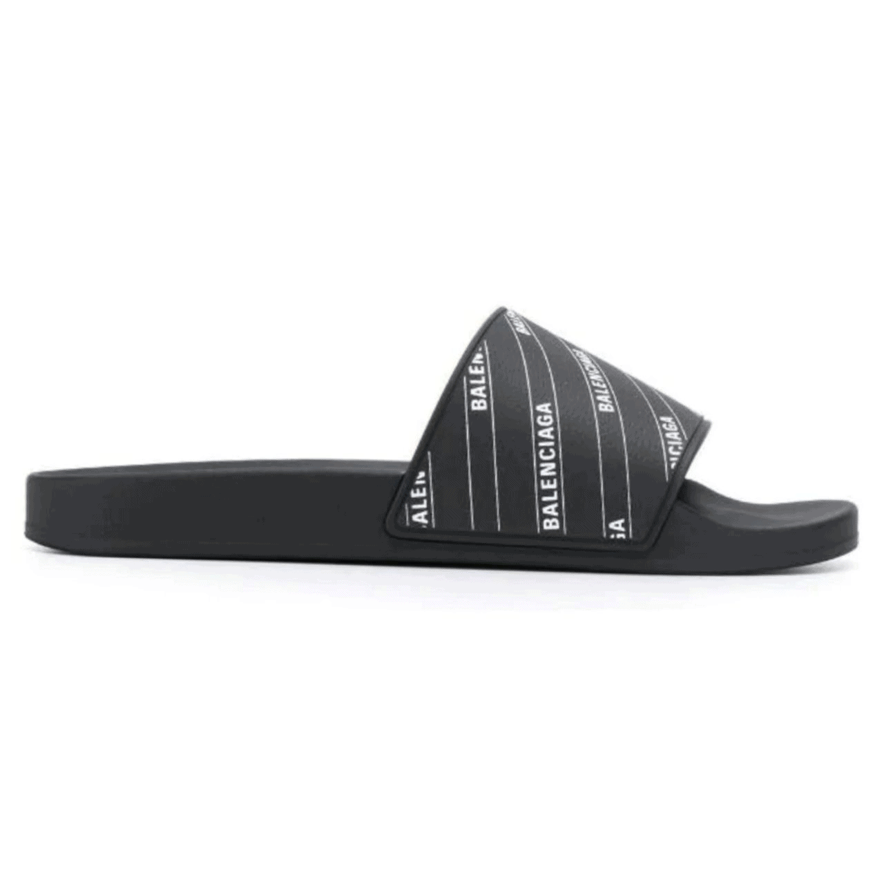 Ba*len*cia*ga rubber logo pool slide sandals - bbs6