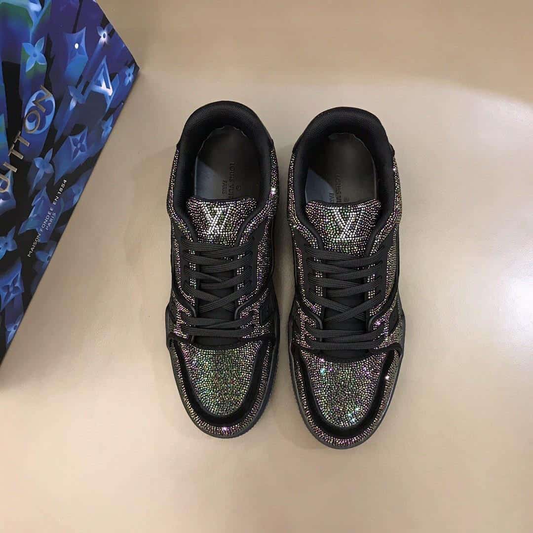 l0*is V*t0n glitter sneaekers black trainer - lv223
