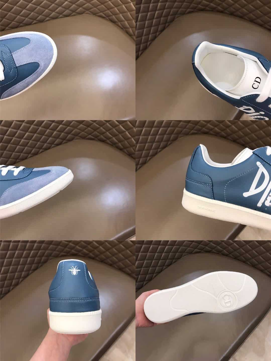 D*or b01 sneaker blue smooth calfskin and suede with D*or and shawn signature - cd57
