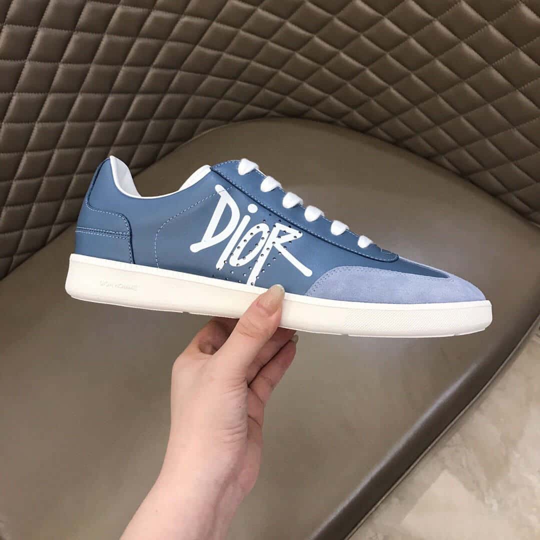 D*or b01 sneaker blue smooth calfskin and suede with D*or and shawn signature - cd57