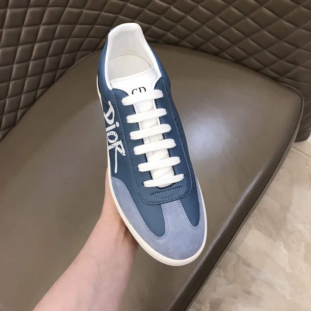 D*or b01 sneaker blue smooth calfskin and suede with D*or and shawn signature - cd57