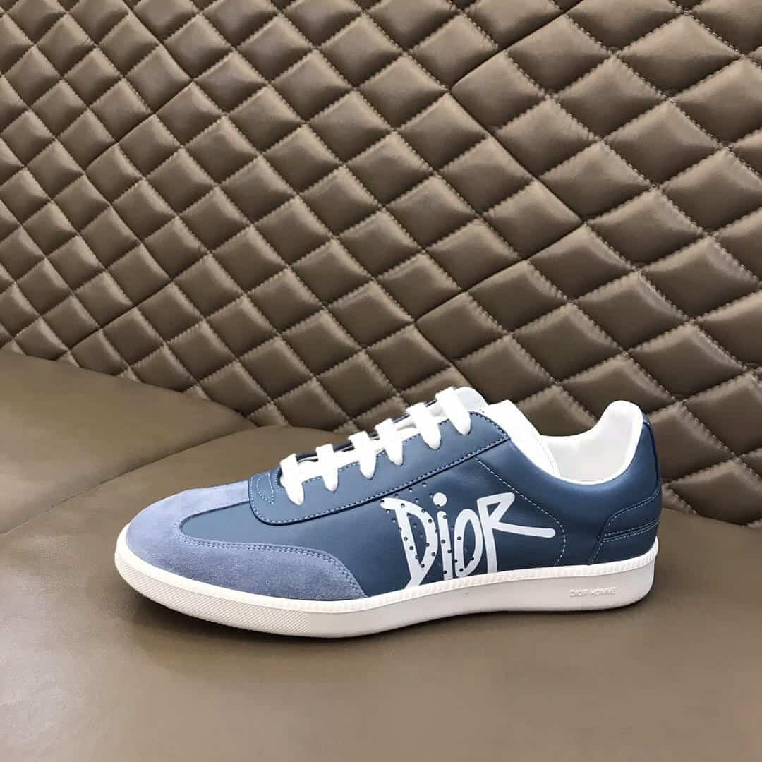D*or b01 sneaker blue smooth calfskin and suede with D*or and shawn signature - cd57