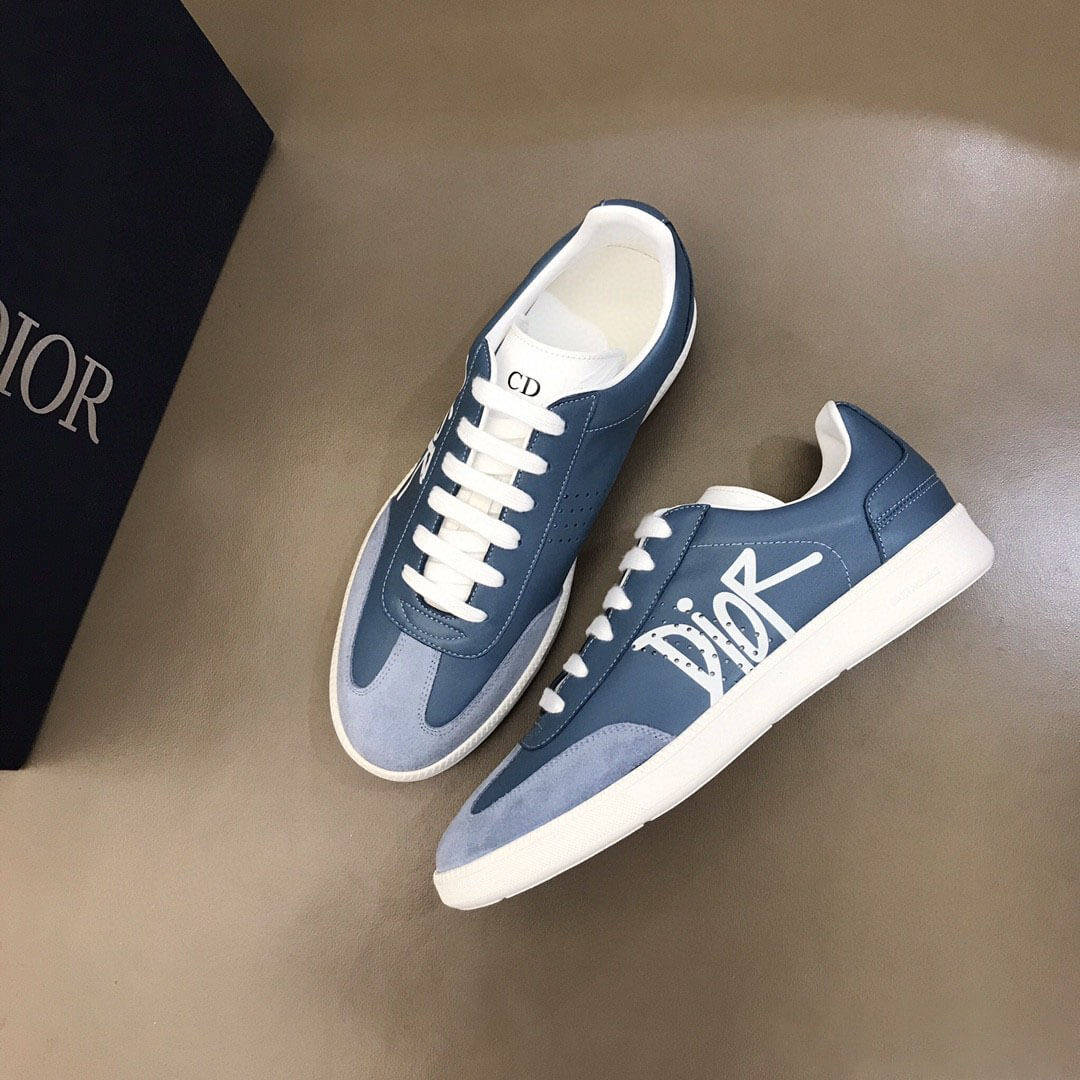 D*or b01 sneaker blue smooth calfskin and suede with D*or and shawn signature - cd57