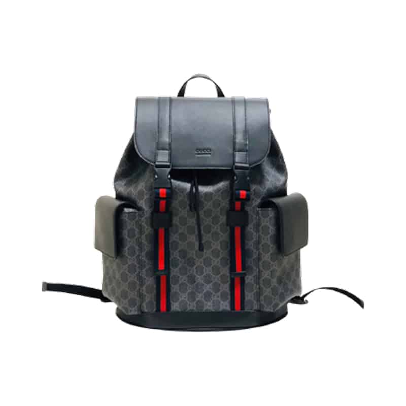 G*u*i canvas gg backpack in black for men - gbc28