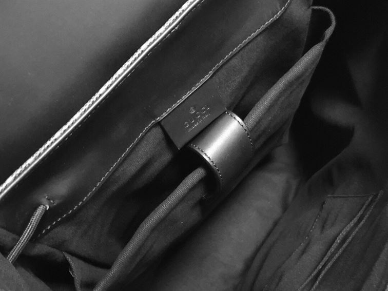 G*u*i canvas gg backpack in black for men - gbc28