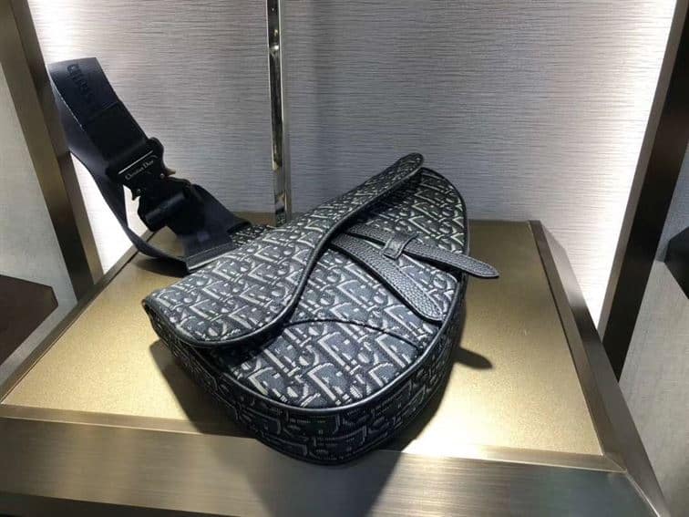 blue D*or oblique kasuri jacquard