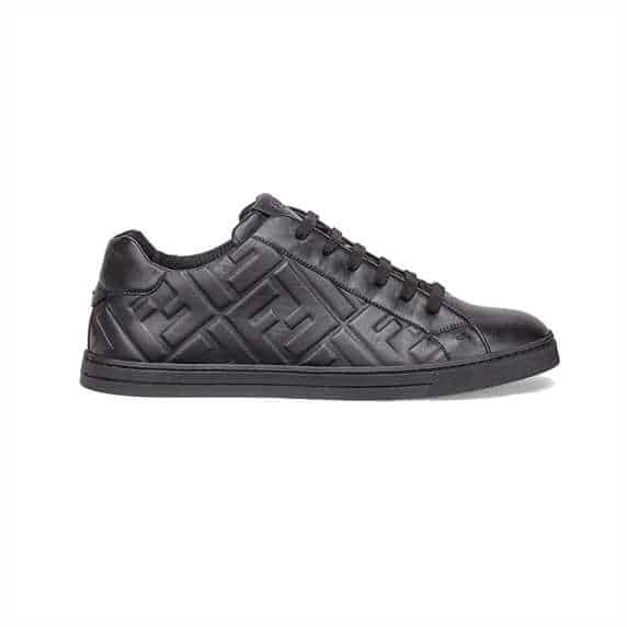 F**di black nappa leather low-top sneakers - fd04