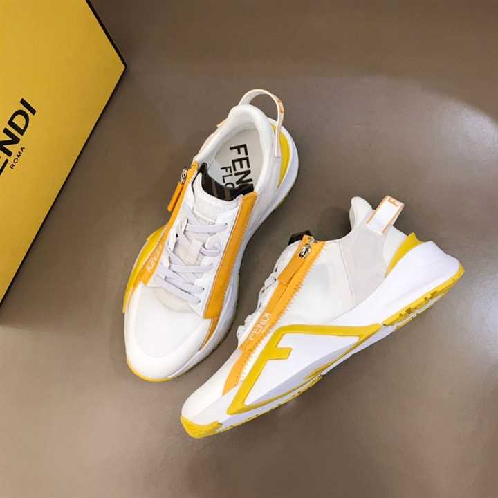 F**di chunky lace-up trainers yellow - fd20