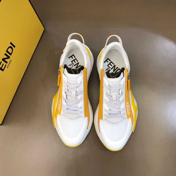 F**di chunky lace-up trainers yellow - fd20