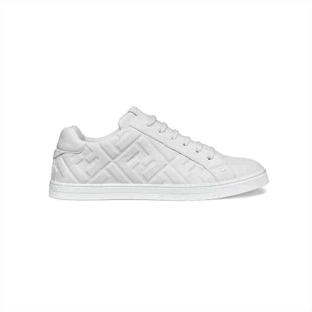 F**di white nappa leather low top sneakers - fd09