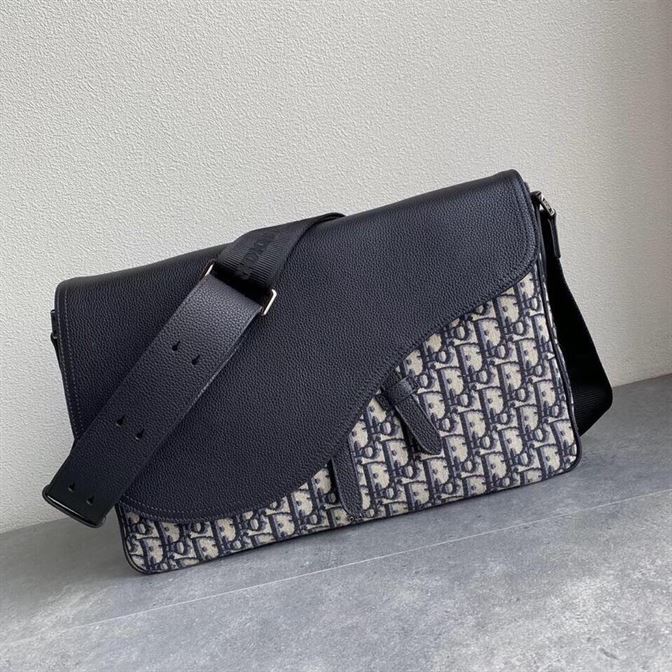beige and black D*or oblique jacquard and black grained calfskin