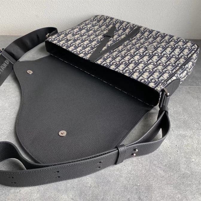 beige and black D*or oblique jacquard and black grained calfskin