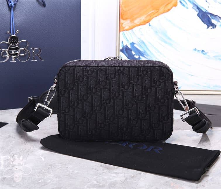 safari messenger bag black D*or oblique jacquard