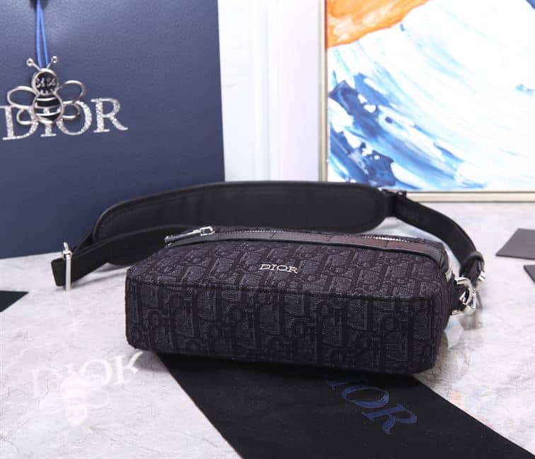 safari messenger bag black D*or oblique jacquard