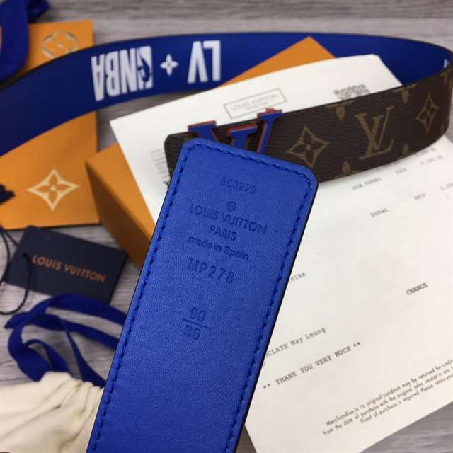 l0*is V*t0n x nba 3 steps 40mm reversible monogram canvas belt - b82