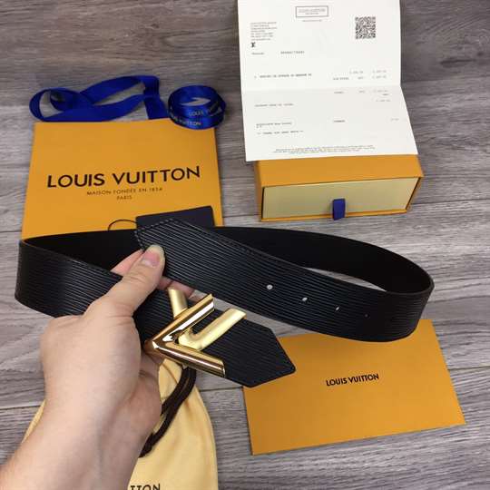 l0*is V*t0n epi leather lv twist 40mm belt m0068w black - b138
