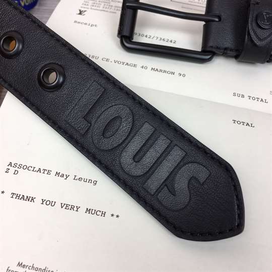 l0*is V*t0n dark infinity leather voyager 35mm belt - b157