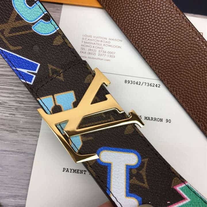 L0*is x nba lv initiales 40mm reversible belt monogram canvas calf leather reverse - b75