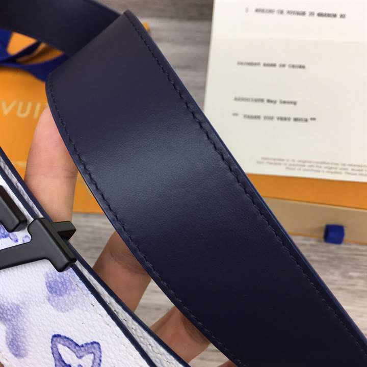 l0*is V*t0n shape 40mm reversible belt watercolor blue - b80