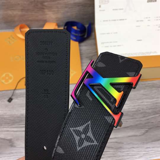 l0*is V*t0n lv initiales reversible belt monogram eclipse taiga 40mm rainbow - b149