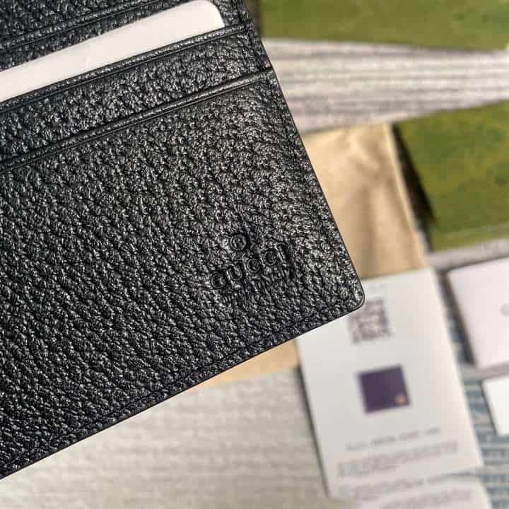 G*u*i men gg marmont leather bi fold wallet black metal free tanned leather double g - wgr005