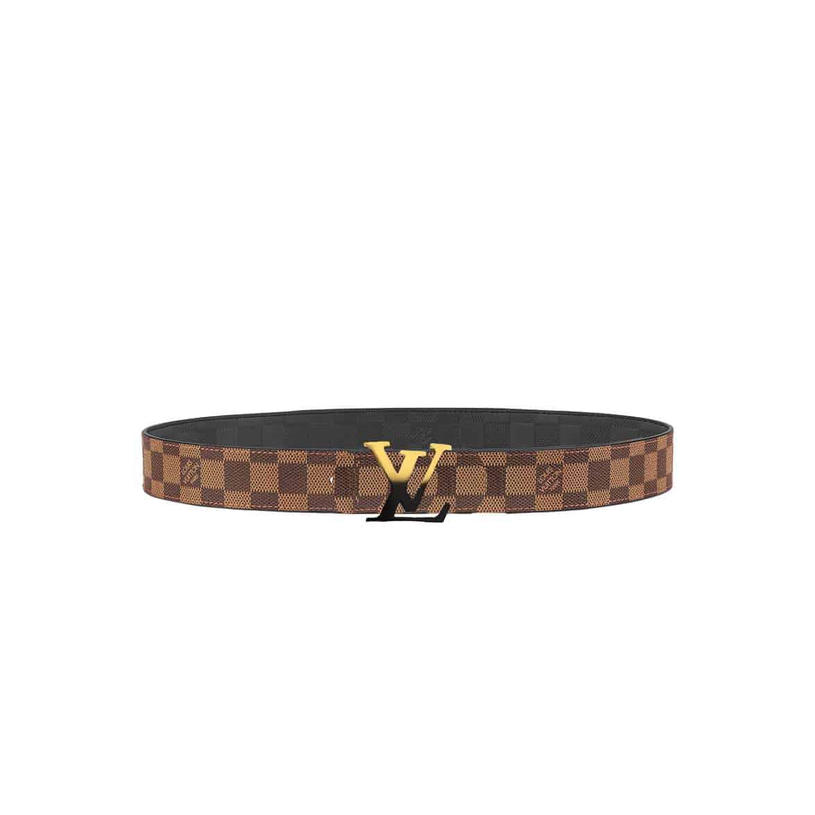 l0*is V*t0n initiales 40mm reversible damier ebene canvas belt - b89