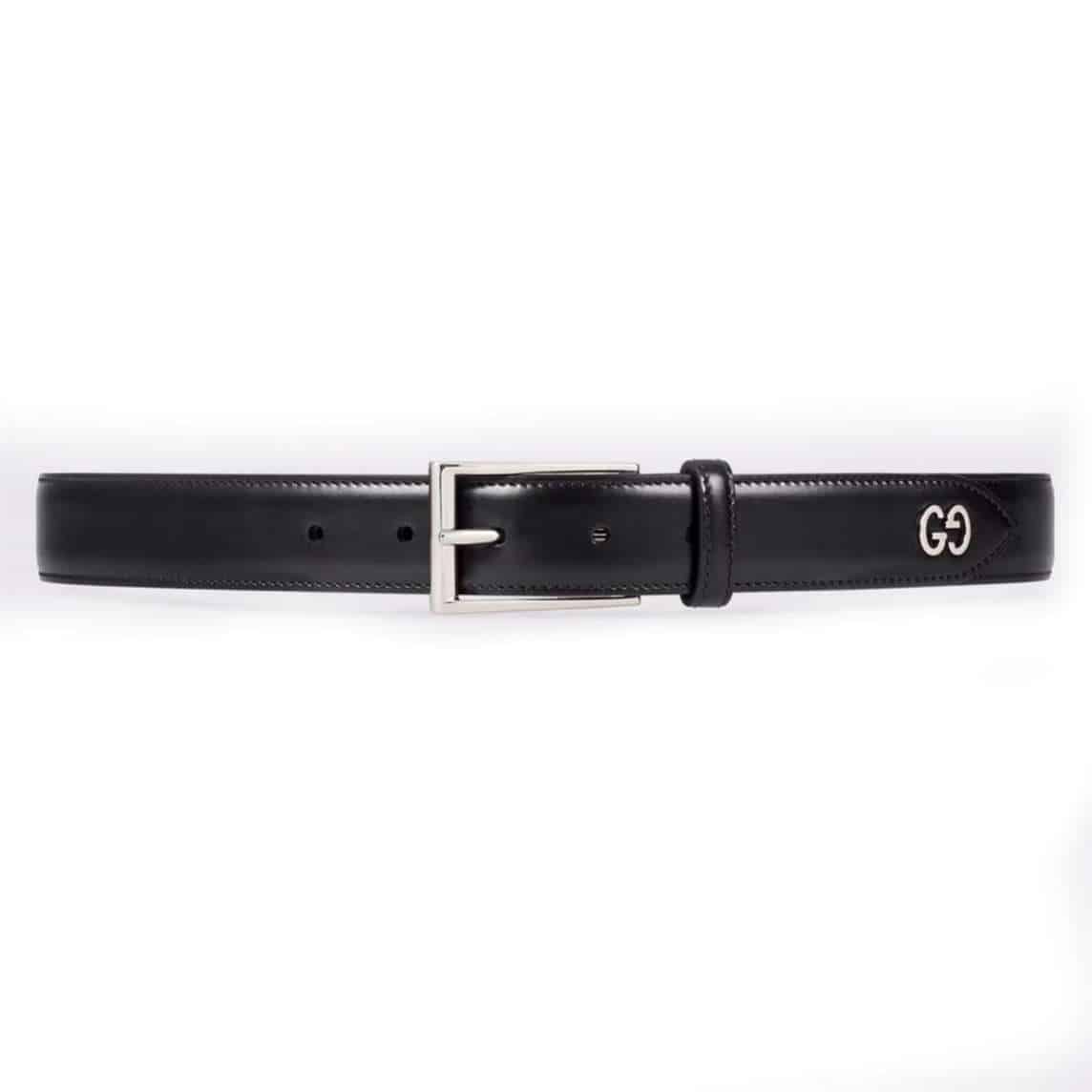 G*u*i leather belt with gg detail - b46