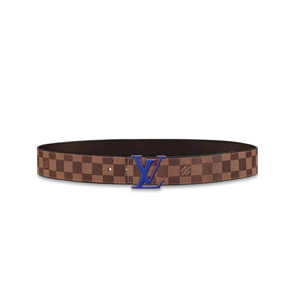 l0*is V*t0n initiales 40mm reversible damier ebene canvas belt - b85