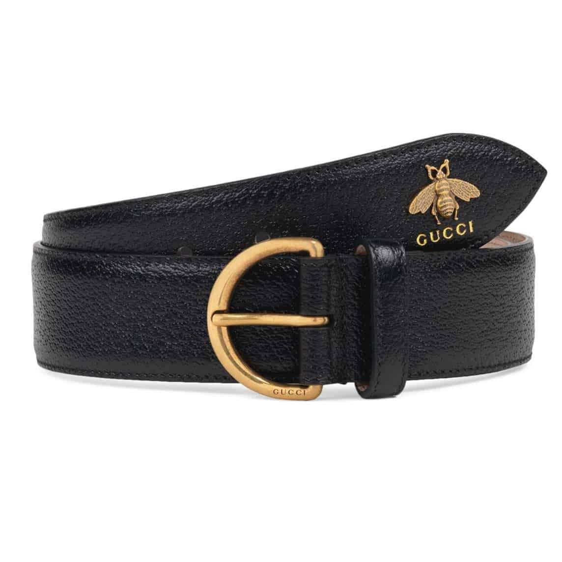 G*u*i bee pendant leather belt - b48