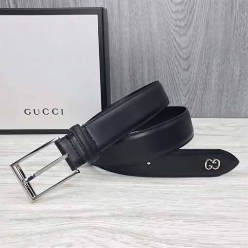 G*u*i leather belt with gg detail - b46