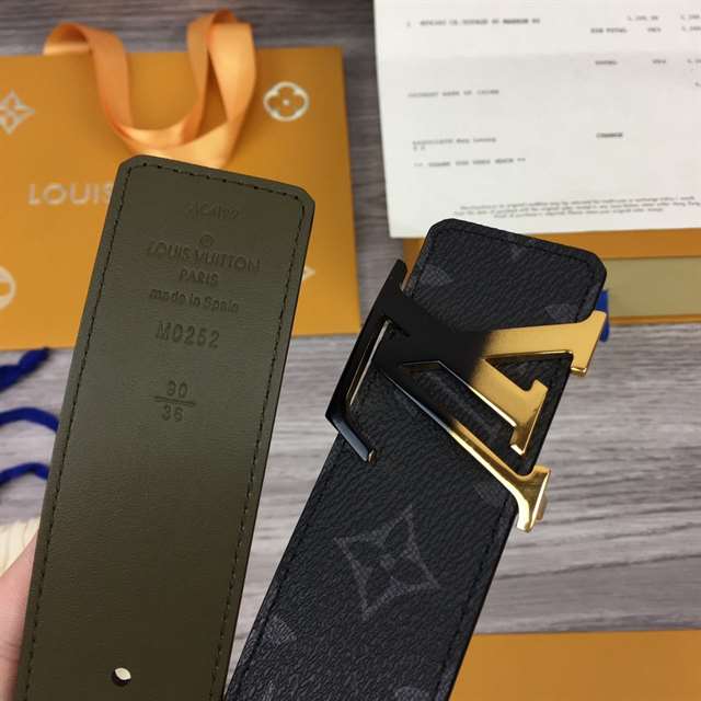 l0*is V*t0n initiales 40mm reversible monogram canvas belt - b93