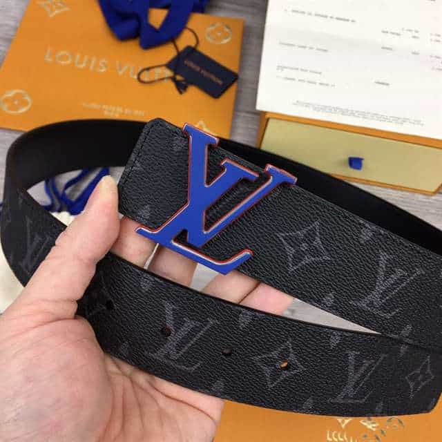 l0*is V*t0n initiales 40mm reversible monogram canvas belt - b83