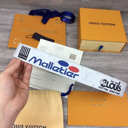 l0*is V*t0n belt initiales reversible monogram logo story white - b130