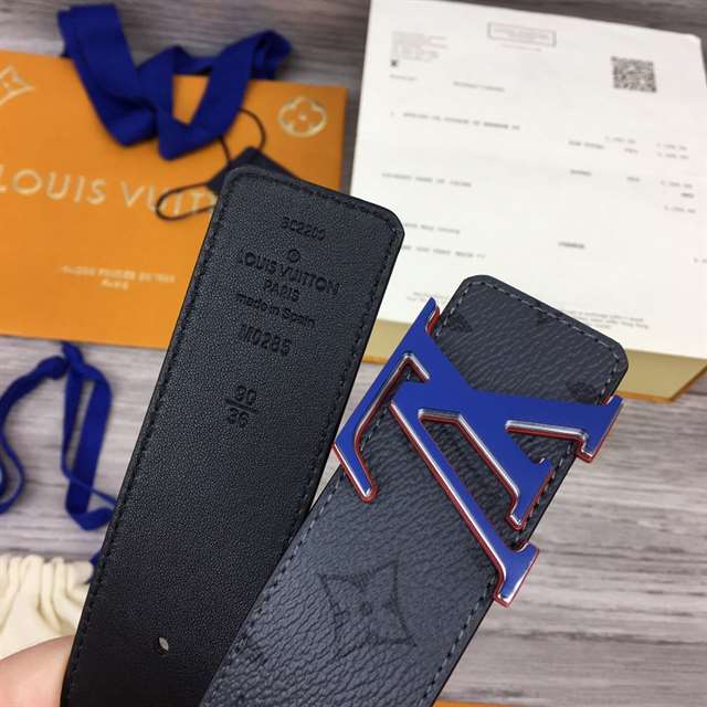 l0*is V*t0n initiales 40mm reversible monogram canvas belt - b86