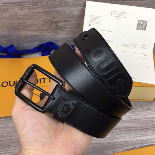 l0*is V*t0n dark infinity leather voyager 35mm belt - b157