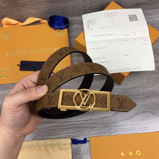 l0*is V*t0n monogram ceinture dauphine tan noir belt - b151