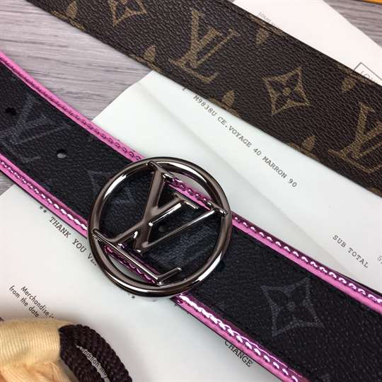 l0*is V*t0n lv circle 40mm belt monogram eclipse canvas - b143