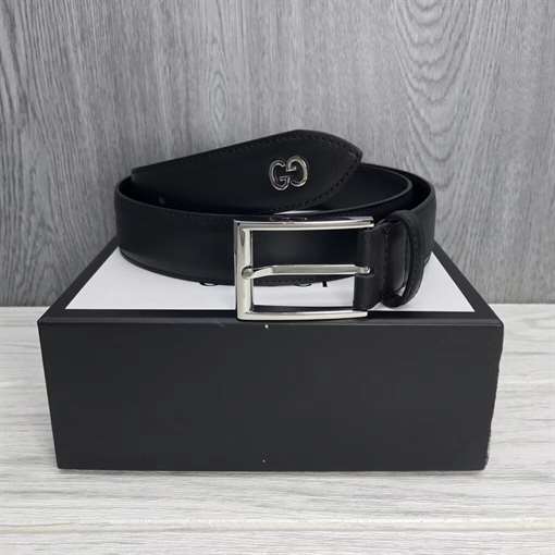 G*u*i leather belt with gg detail - b46