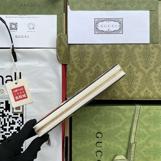 g*u*i les pommes zip around wallet in beige and ebony gg S*p*e - wgr007