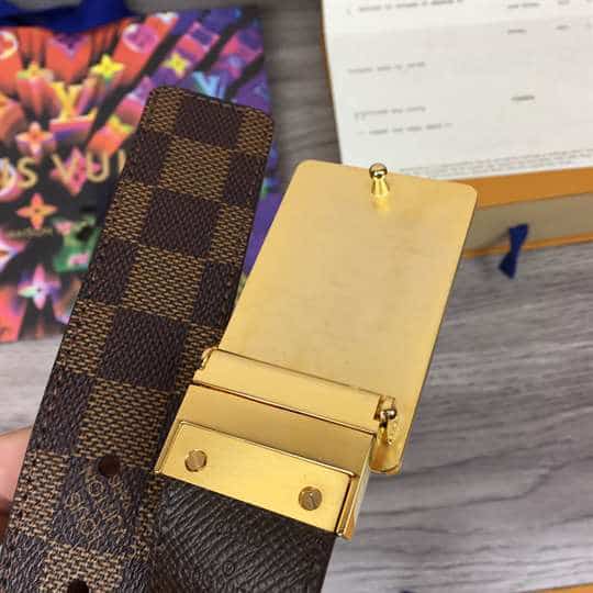 l0*is V*t0n inventeur damier ebene/graphite belt - b159