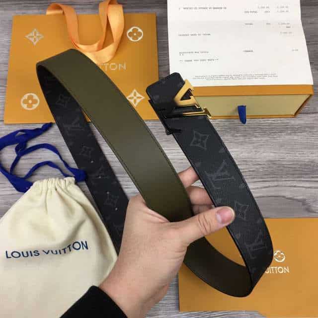 l0*is V*t0n initiales 40mm reversible monogram canvas belt - b93