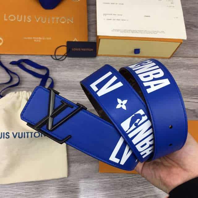 l0*is V*t0n x nba 3 steps 40mm reversible monogram canvas belt - b98