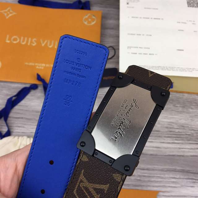 l0*is V*t0n x nba 3 steps 40mm reversible monogram canvas belt - b97