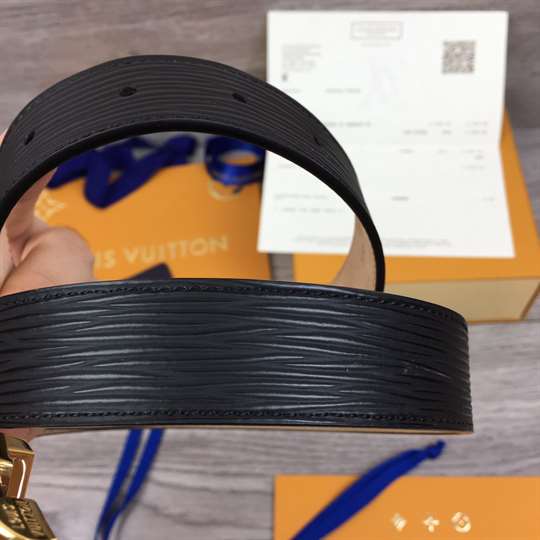 l0*is V*t0n black epi leather essential v belt - b125