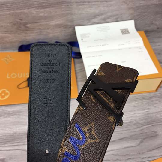 l0*is V*t0n lv initiales belt monogram logo story 40mm brown - b129