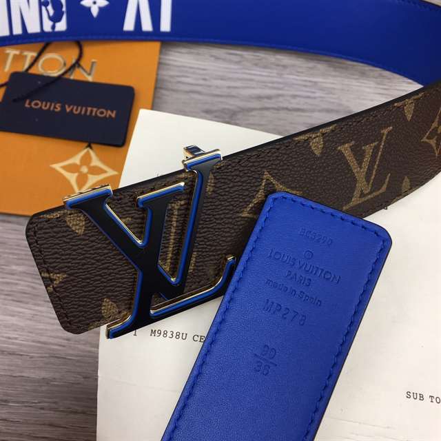 l0*is V*t0n x nba 3 steps 40mm reversible monogram canvas belt - b114