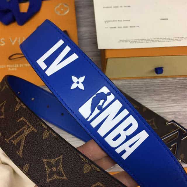 l0*is V*t0n x nba 3 steps 40mm reversible monogram canvas belt - b114