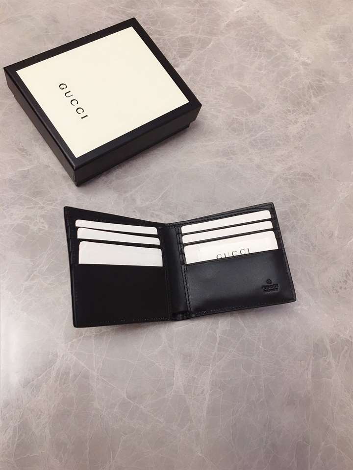 ebay G*u*i men's black gg embossed leather wallet - wgr038