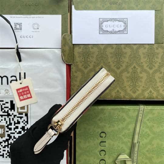 g*u*i les pommes zip around wallet in beige and ebony gg S*p*e - wgr007