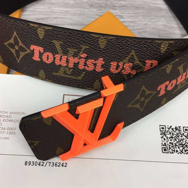 l0*is V*t0n pyramide 40mm reversible belt monogram canvas recto side - b76